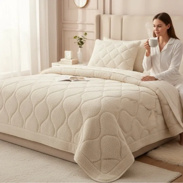 Bedsupplies Lazy Dekbed - Dekbed Zonder Overtrek - Teddy - 140x200 - Met Kussensloop 60x70 - Beige