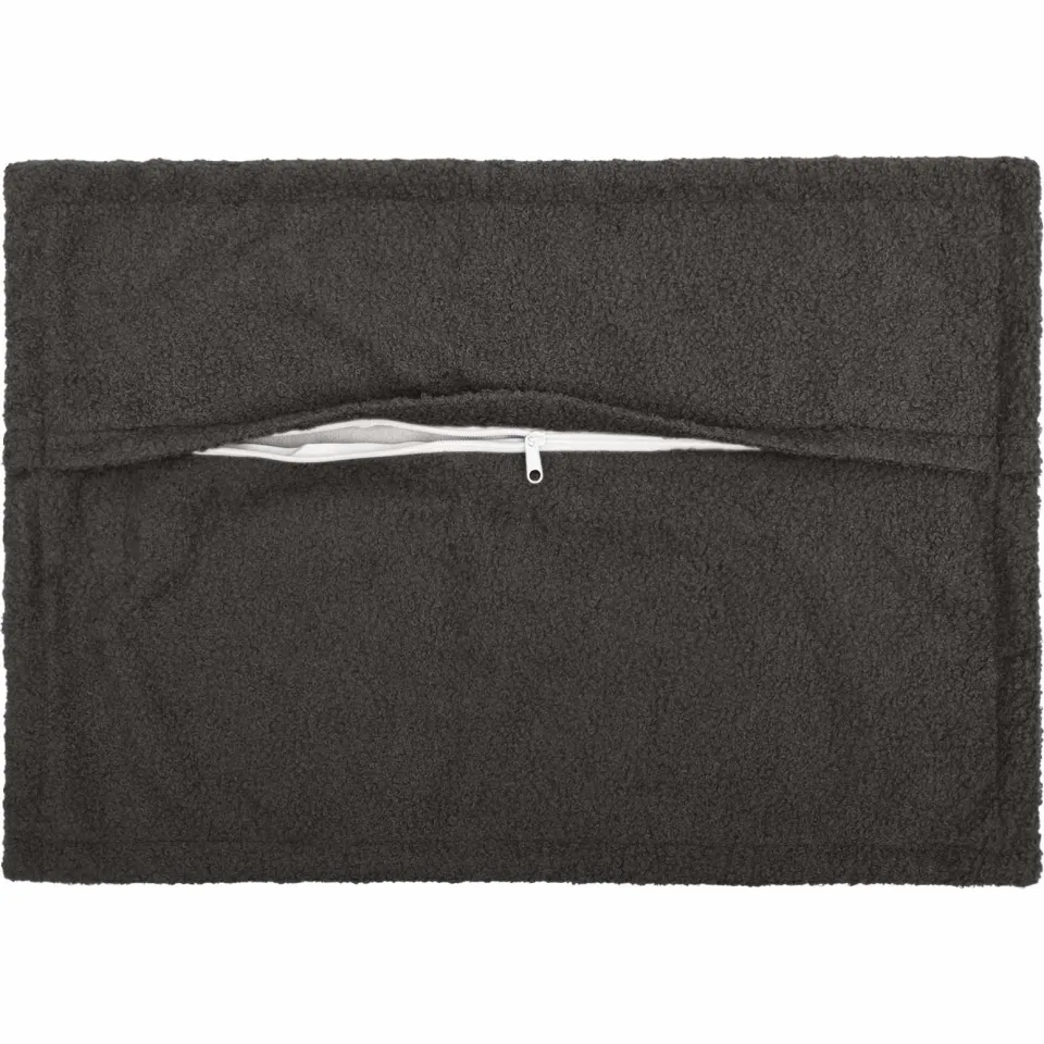vidaXL Kussensloop 6 st HOUTEN Donkergrijs 50 x 80 cm Bouclé, foto 4