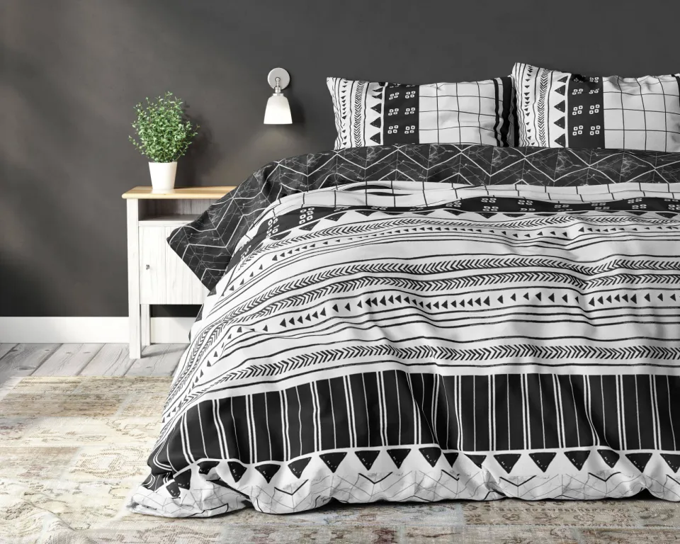 Sleeptime Artic Stripe polyester-katoenen dekbedovertrek wit, foto 3