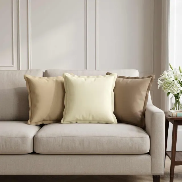 vidaXL Kussensloop 6 st HOUTEN Beige 30 x 30 cm Polyester