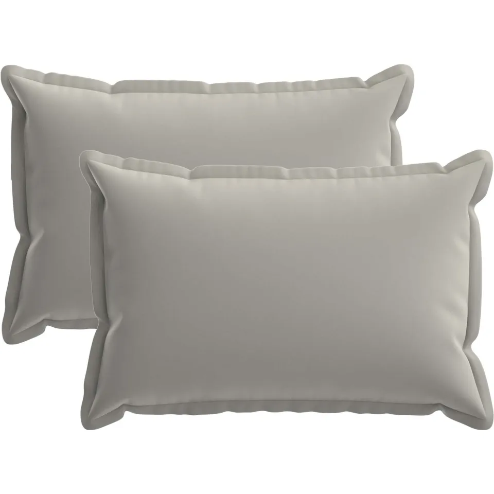 vidaXL Kussensloop 2 st HOUTEN Grijs 30 x 50 cm Polyester, foto 3
