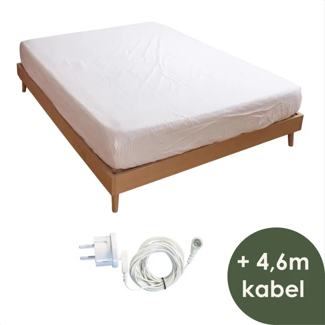 Earthle Earthing Hoeslaken - Aardingshoeslaken - Aardinghoeslaken - Aarden - Aarding - Grounding - Bio Katoen (200x160x30cm) Wit