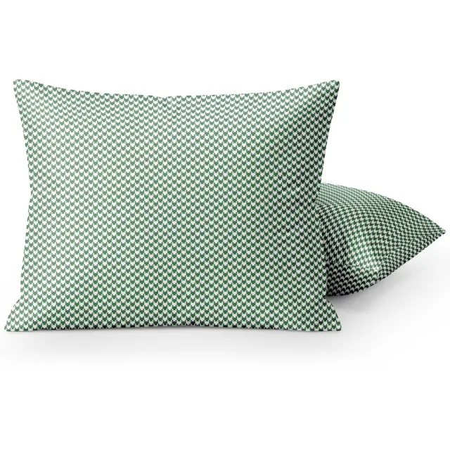 Happybed Kussenslopen Houndstooth Green 40x80 cm - Kussensloop set 2 stuks - 100% - Ultieme slaapcomfort