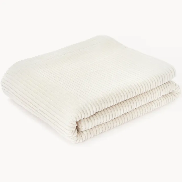 Westwing Collection Corduroy knuffeldeken Kylen Wit