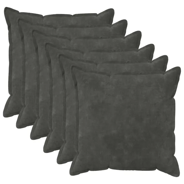 vidaXL Kussensloop 6 st HOUTEN Antracietkleurig 60 x 60 cm