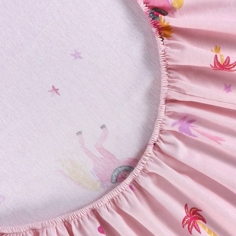 NOUS Kids flanellen hoeslaken ledikant 60x120 cm - roze, foto 2
