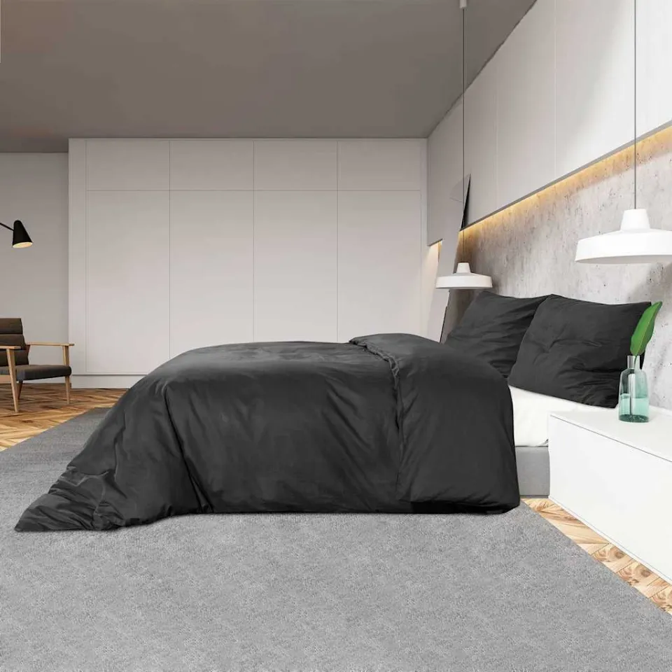 vidaXL Dekbedovertrekset lichtgewicht 240x220 cm microvezel zwart, foto 4
