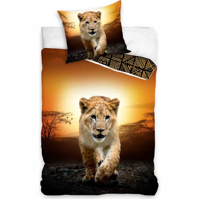Carbotex Leeuw dekbed - dekbedovertrek Lion - 100%katoen - centimeter Multi