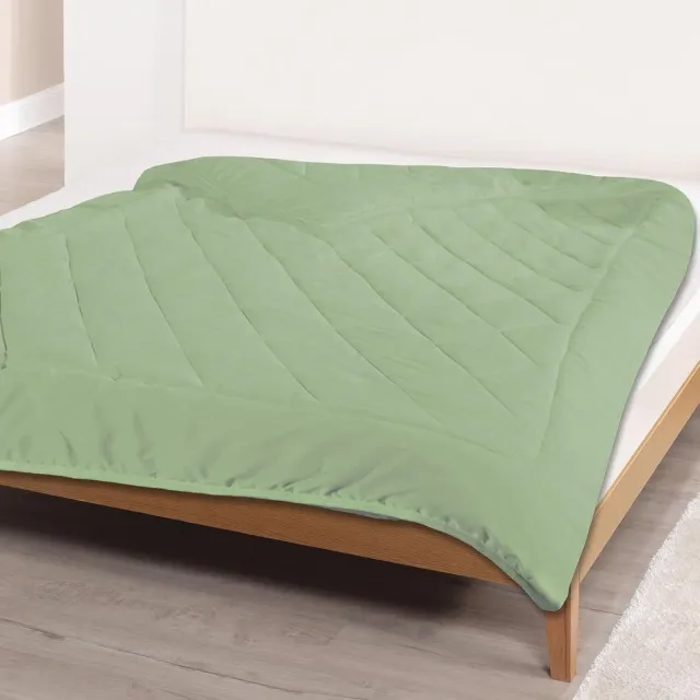 Vellaro Dekbed zonder overtrek - Groen - 135 x 200 cm - Licht Zomerdekbed met Steppen - Voor Mensen met Allergie