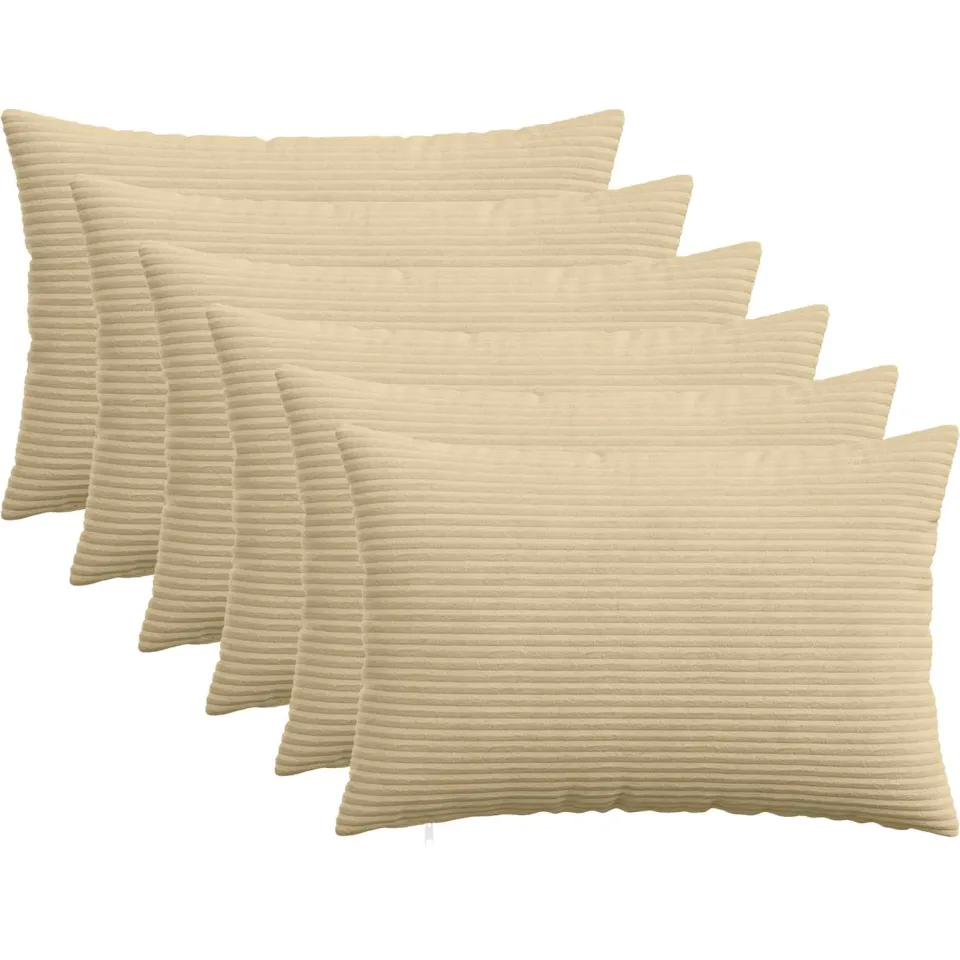 vidaXL Kussensloop 6 st HEERLEN Grijs groen 40 x 60 cm corduroy, foto 3