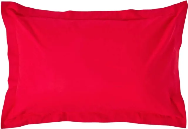 Homescapes Kussensloop 50x75 cm met Rand (Oxford) – Rood – 100% Egyptisch Perkal Katoen – 200 TC