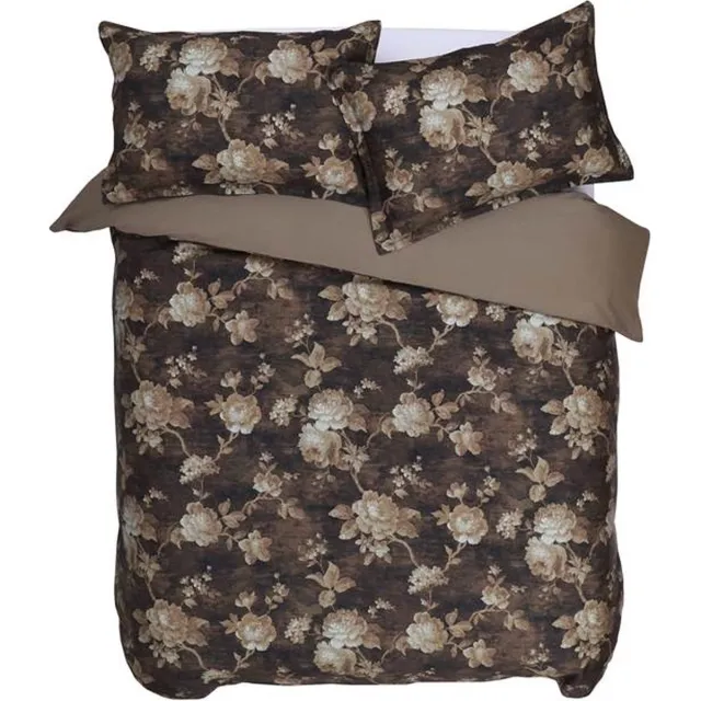 M.M Linen Desdemona Dekbedovertrek - Extra breed - 260x200/220 cm - Bruin