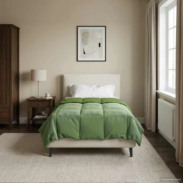 vidaXL Zomer Dekbed 140 x 200 cm Zomer Microfiber (100% polyester) Groen