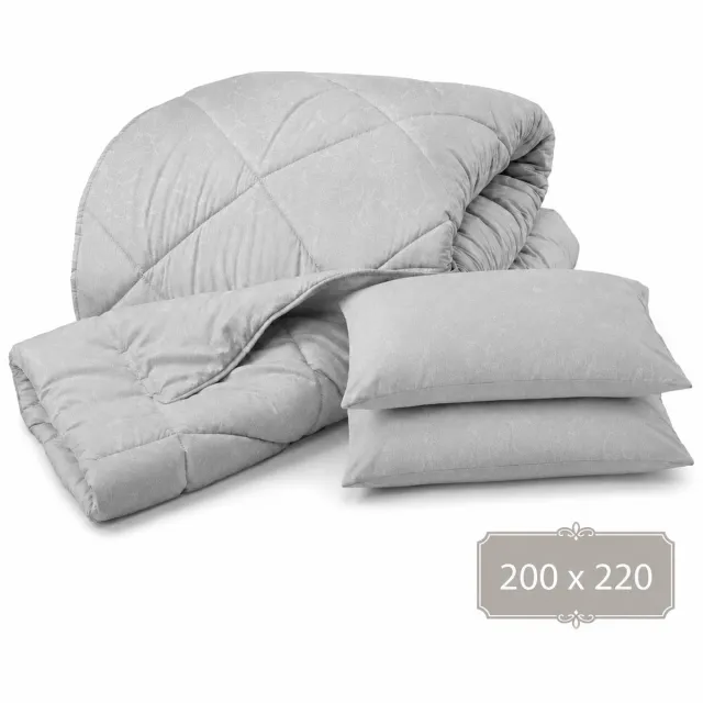 Roden Blue Dekbedset - 200x220 - inclusief 2 Kussenslopen - Lichtgrijs - Hotelkwaliteit - Zacht, Warm, Ademend - All Season - Wasbaar