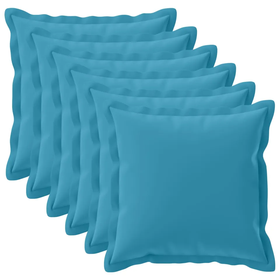 vidaXL Kussensloop 6 st HOUTEN Lichtblauw 80 x 80 cm Polyester blauw, foto 3