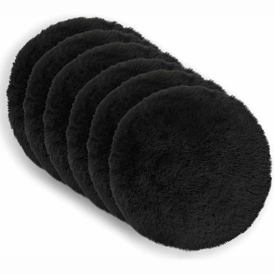 vidaXL Kussensloop 6 st HEERLEN Zwart Dia. 60 cm PV Fleece, foto 3