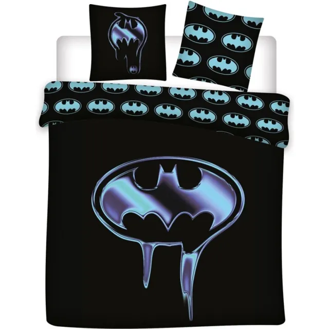 Batman Dekbedovertrek Logo - Lits Jumeaux - 240 x 220 cm - Polykatoen Zwart