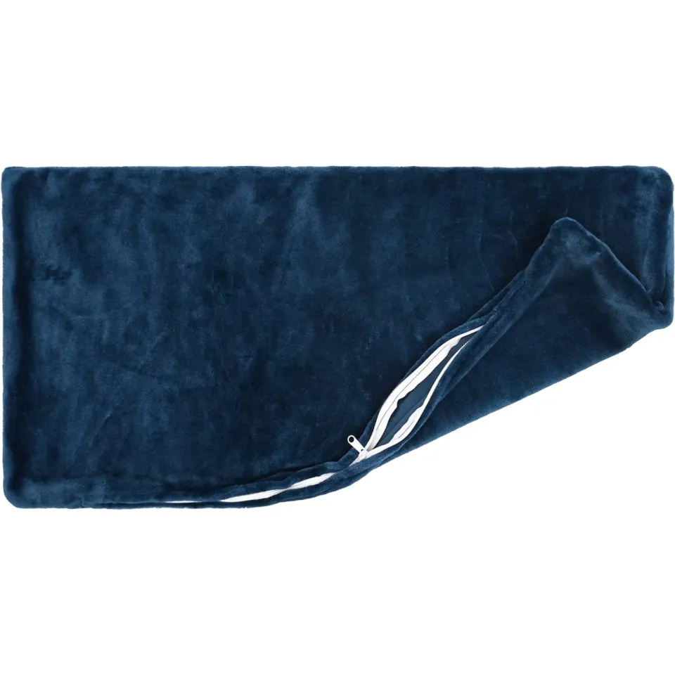 vidaXL Kussensloop 2 st HEERLEN Marineblauw 40 x 80 cm Flanel, foto 4