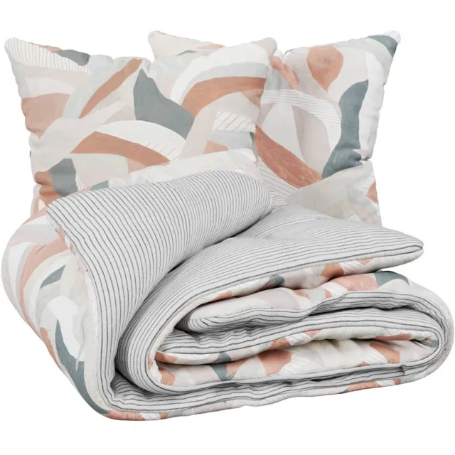 Atmosphera Créateur d'intérieur® Beddenstel van bedrukt katoen AERIS Gris