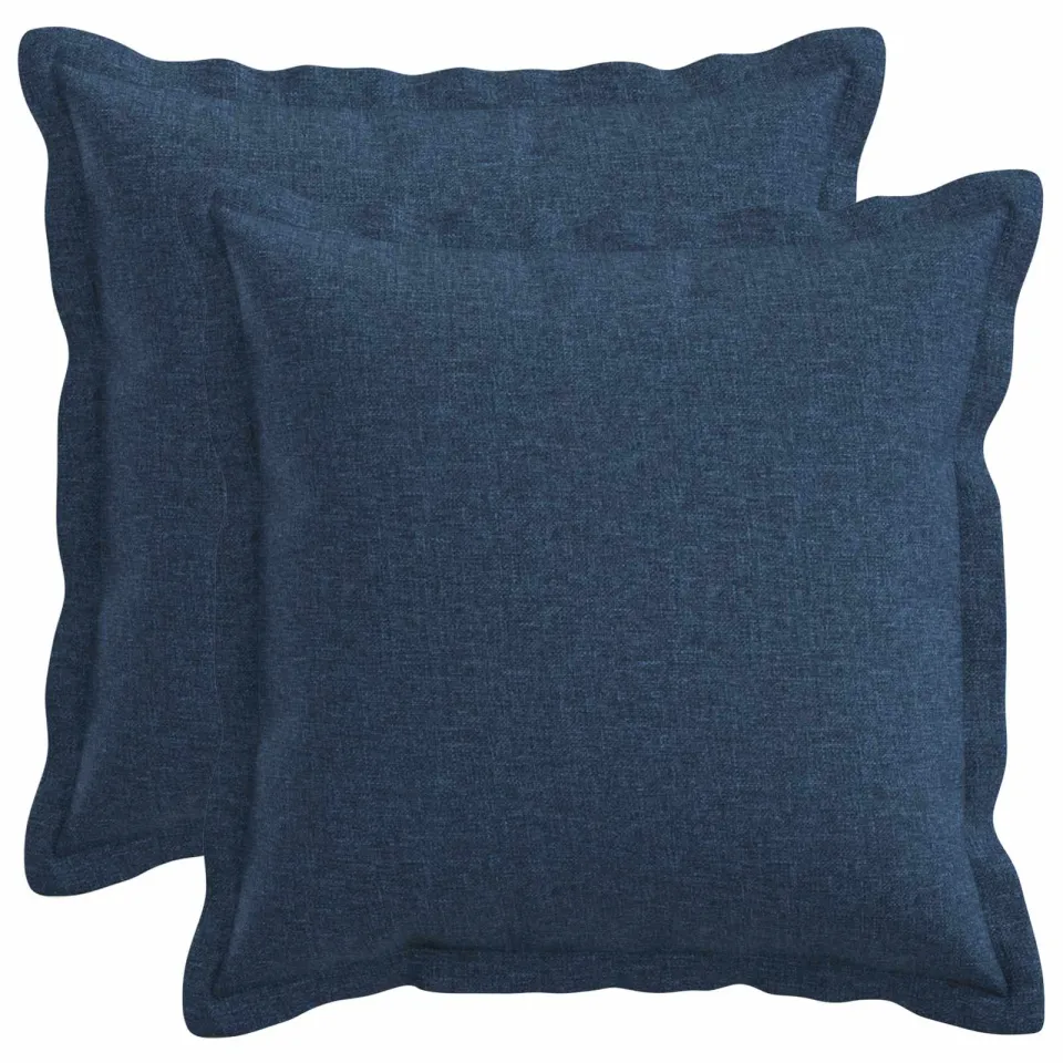 vidaXL Kussensloop 2 st HOUTEN Blauw 40 x 40 cm Faux Linnen, foto 3