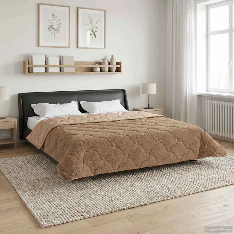 vidaXL Winter Dekbed 200 x 240 cm Winter Taupe Ademend, foto 4