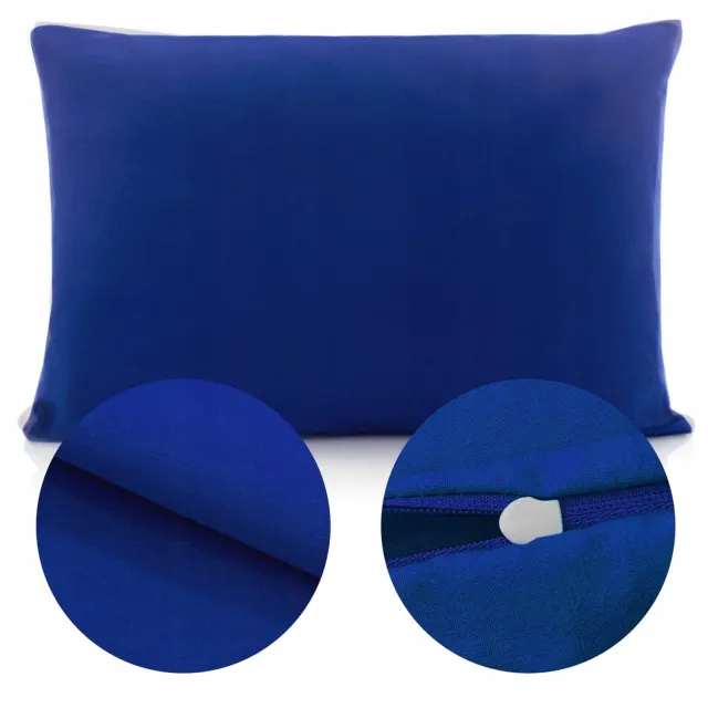 LOZKOHOLICY.PL Katoenen Kussensloop 40x60 cm - Effen Blauw - Model Ola