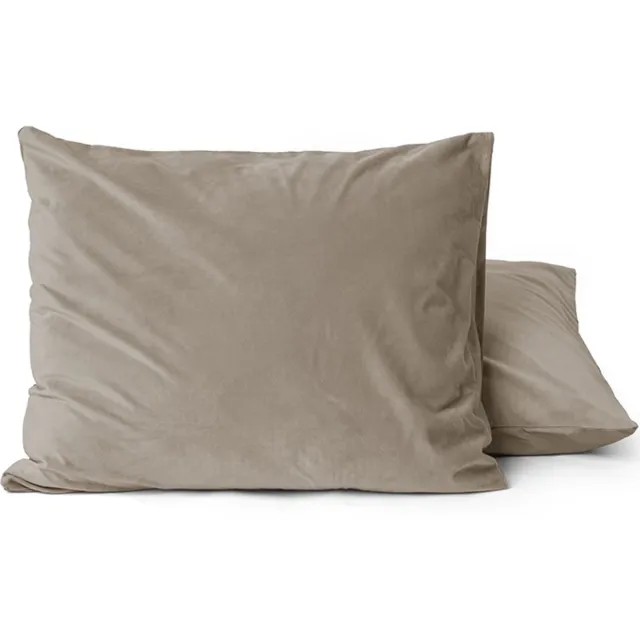 Zavelo Easy All-in-one-Dekbed Velvet Kussenslopen Taupe/Grijs (2-stuks) Grijs, Taupe, Zwart