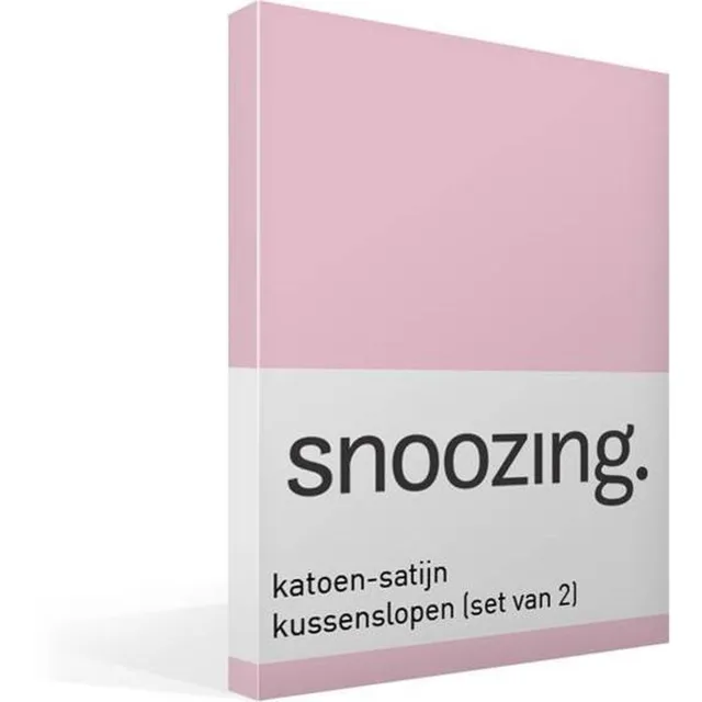 Snoozing Katoen-satijn - Kussenslopen - Set van 2 - 50x70 cm - Roze