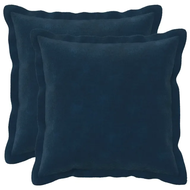 vidaXL Kussensloop 2 st HOUTEN Blauw 40 x 40 cm Microfiber Fleece