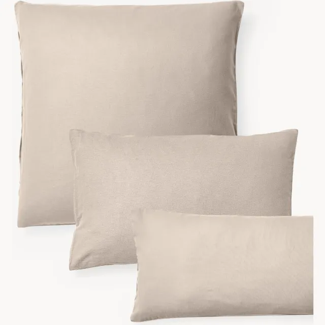 Westwing Collection Flanellen kussenhoes Biba Beige