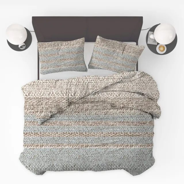 Beau Maison Dekbedovertrek Toffy - 240x200/220cm + 2 kussenslopen - 100% Microperkal Beige Blauw