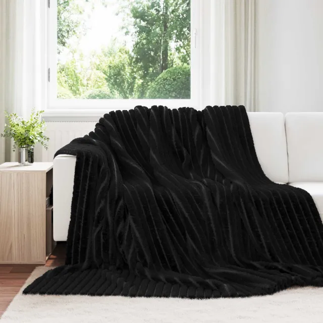 vidaXL plaid Zwart 270 x 240 cm 1,83 kg Fleece, foto 2