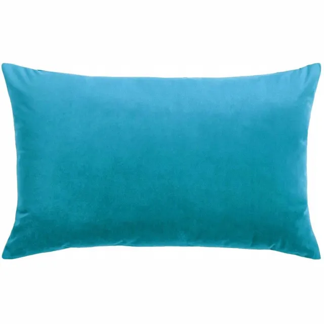 art+design Merkloze decoratieve kussenhoes 30x50 cm, zacht velours, azuurblauw