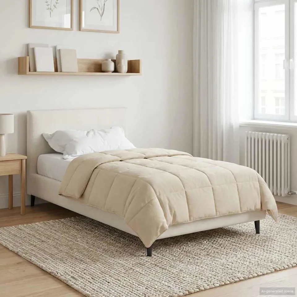 vidaXL Zomer Dekbed 140 x 200 cm Zomer Crèmekleurig Ademend, foto 4
