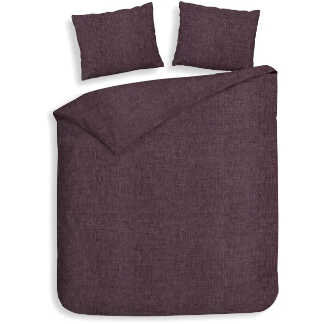 Heckettlane Dekbedovertrek Franela - Effen Bedlinnen - 260x200-220 cm - Paars - Dekbedovertrek van 100% Katoen-Flanel