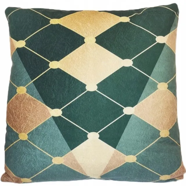 Granda Decoratieve Kussenhoes 45x45cm Jute Linnen Groen Goud