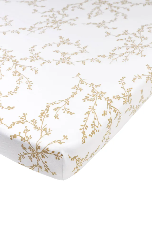 Meyco jersey hoeslaken boxmatras 75x95 Branches sand, foto 2
