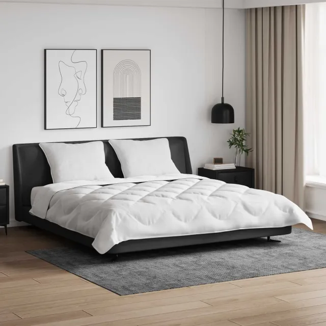 vidaXL Dekbedset met kussen 3 st Wit Microvezel