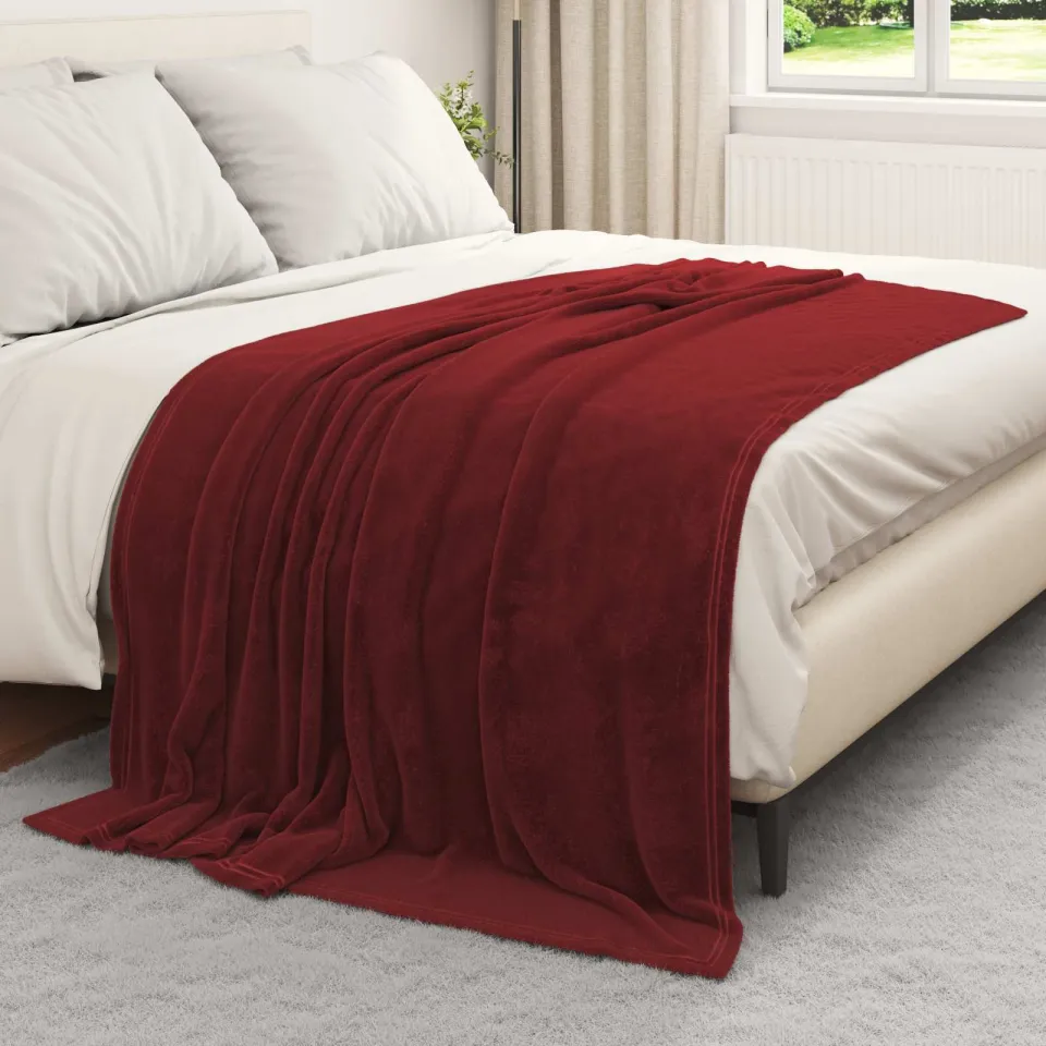 vidaXL Kleden 6 st Bordeaux Rood 200 x 150 cm 4,68 kg Fleece, foto 3