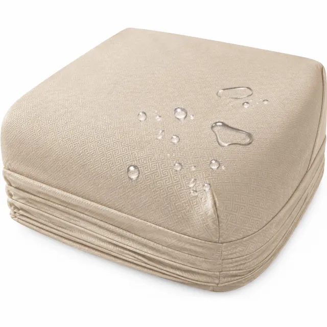 SWGOTA Driedelige set met waterdicht hoeslaken 150 x 200 cm en 2 kussenslopen - khaki - geborstelde stof - voor matrassen tot 30 cm dik