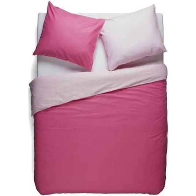 Snoozing Two Tone - Dekbedovertrek - 2 kussenslopen - Fuchsia/Rose Fuchsia/Roze