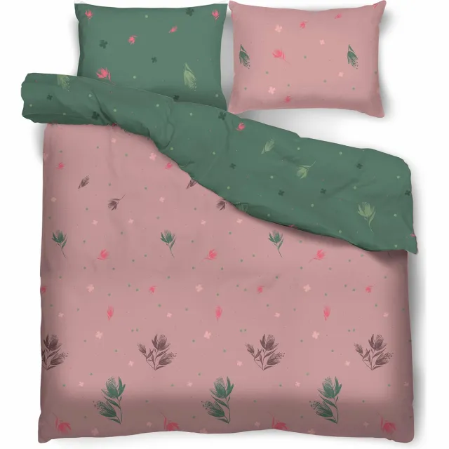 MissLucy Sweet Dream Collection Plants dekbedovertrek satijnkatoen inclusief 2 kussenslopen Multikleur