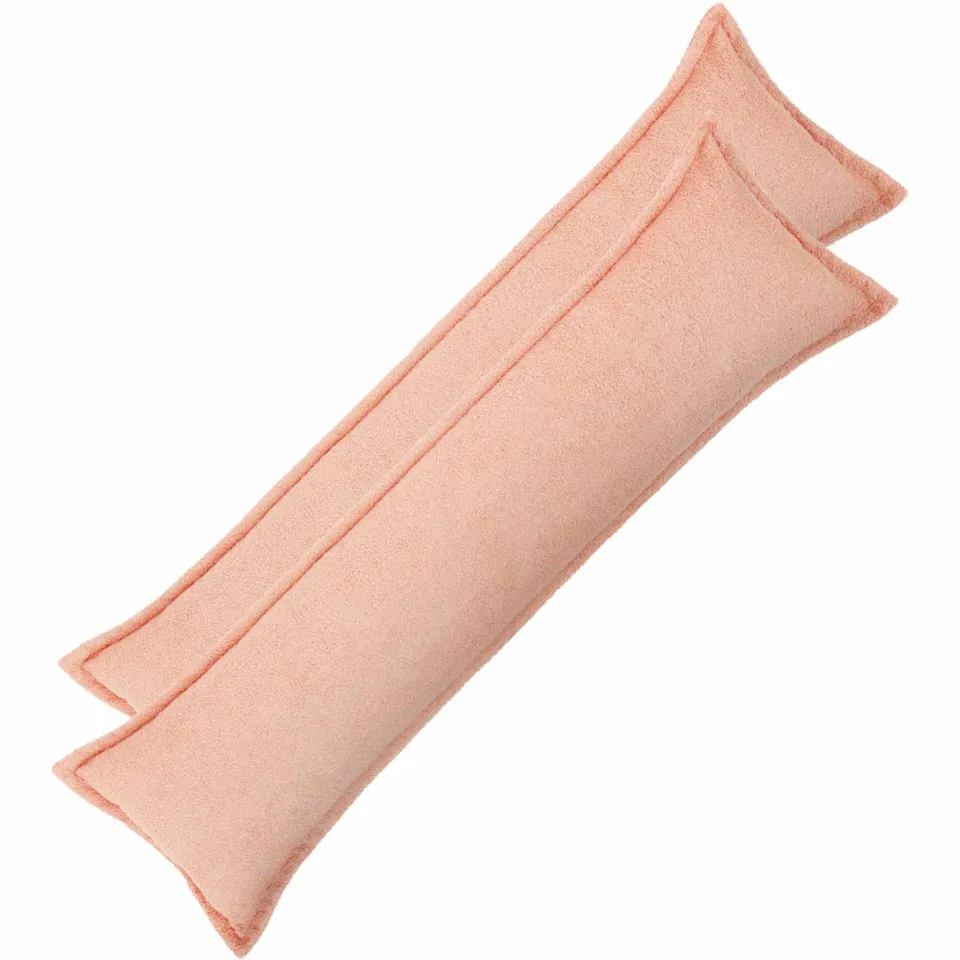 vidaXL Kussensloop 2 st HOUTEN Roze 40 x 145 cm Bouclé, foto 3