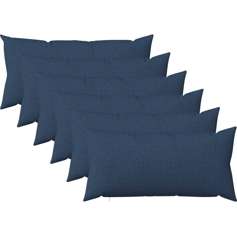 vidaXL Kussensloop 6 st HEERLEN Blauw 40 x 80 cm Stof, foto 3