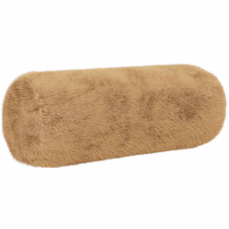 vidaXL Kussensloop 2 st HEERLEN Taupe Ø 15 x 40 cm Nep Konijnenbont