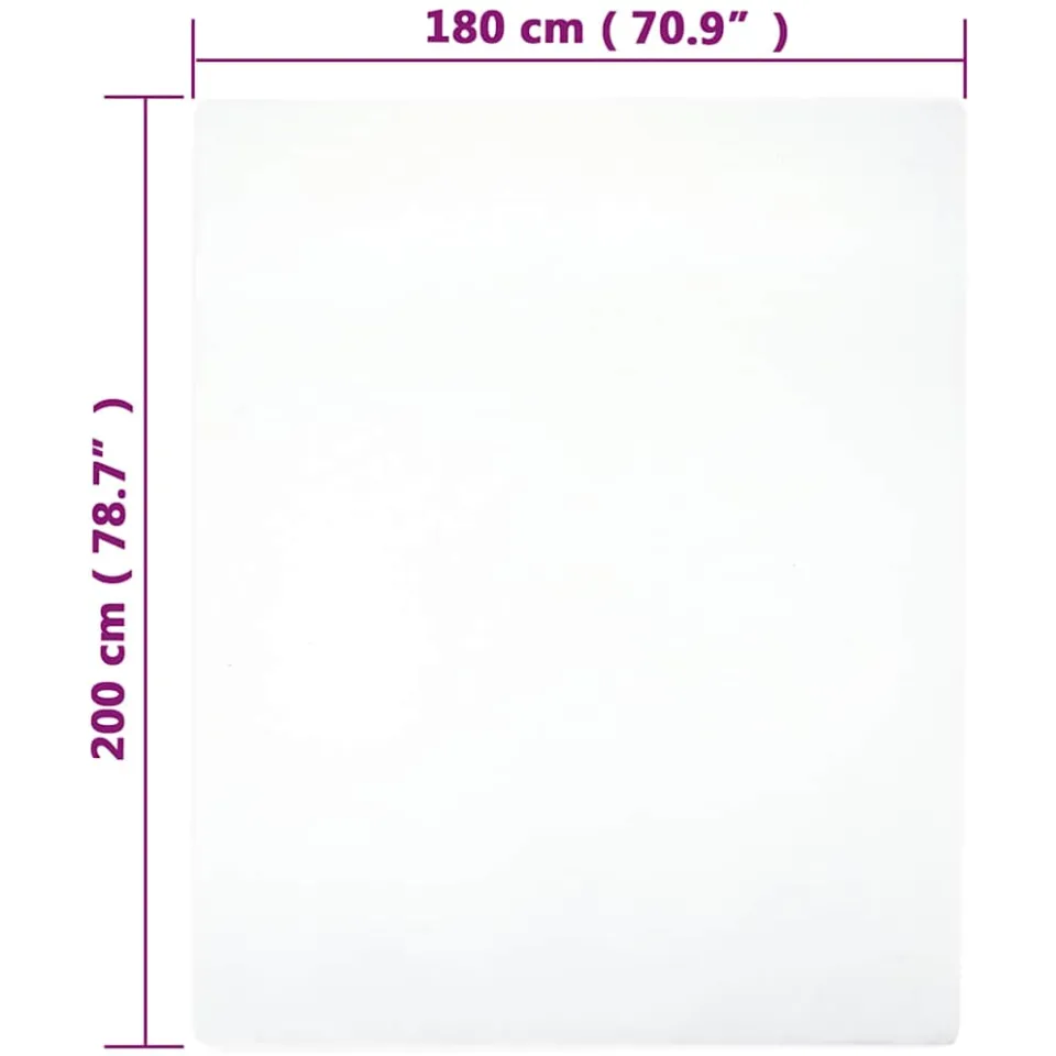 vidaXL Hoeslaken jersey 180x200 cm katoen wit, foto 3