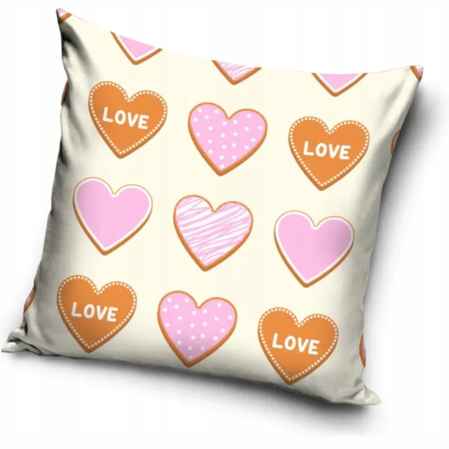 Carbotex Decoratieve Kussensloop Hartjes 40x40 cm - Liefdevol Design multicolor