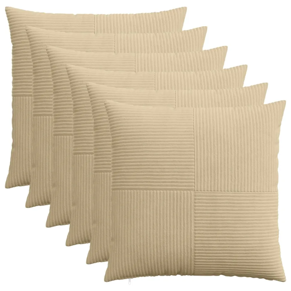 vidaXL Kussensloop 6 st ALMELO Grijs groen 70 x 70 cm corduroy, foto 3