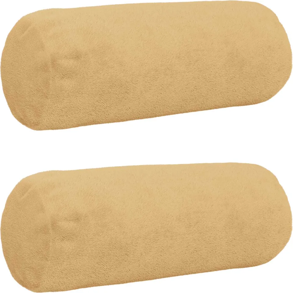 vidaXL Kussensloop 2 st HEERLEN Taupe Dia. 15 x 40 cm Flanel, foto 3