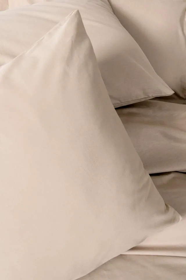 L'essentiel Maison Asir - Ranforce eenpersoons dekbedovertrekset - Beige - 135 x 200 cm